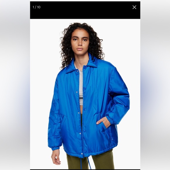 Aritzia blue coaches puffer - Picture 1 of 4